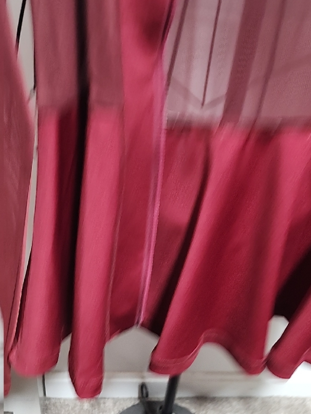Women’s Burgundy Mesh Zip-Front Jacket - Picture 4 of 5